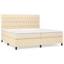 Cama box spring con colchón tela color crema 200x200 cm de vidaXL, Camas y somieres - Ref: Foro24-3142046, Precio: 631,89 €