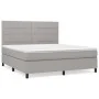 Box spring bed with light gray fabric mattress 180x200 cm by vidaXL, Beds and slatted bases - Ref: Foro24-3141793, Price: 589...