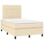 Box spring bed with cream fabric mattress 120x200 cm by vidaXL, Beds and slatted bases - Ref: Foro24-3141766, Price: 405,71 €...