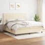 Cama box spring con colchón tela color crema 200x200 cm de vidaXL, Camas y somieres - Ref: Foro24-3141806, Precio: 602,77 €, ...