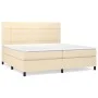 Cama box spring con colchón tela color crema 200x200 cm de vidaXL, Camas y somieres - Ref: Foro24-3141806, Precio: 602,77 €, ...