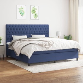 Cama box spring con colchón tela azul 200x200 cm de vidaXL, Camas y somieres - Ref: Foro24-3142047, Precio: 719,74 €, Descuen...