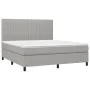 Cama box spring con colchón tela gris claro 180x200 cm de vidaXL, Camas y somieres - Ref: Foro24-3141953, Precio: 579,61 €, D...