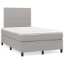 Cama box spring con colchón tela gris claro 120x200 cm de vidaXL, Camas y somieres - Ref: Foro24-3141681, Precio: 396,60 €, D...