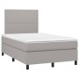 Cama box spring con colchón tela gris claro 120x200 cm de vidaXL, Camas y somieres - Ref: Foro24-3141681, Precio: 396,60 €, D...