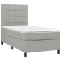 Box spring bed with light gray fabric mattress 100x200 cm by vidaXL, Beds and slatted bases - Ref: Foro24-3141753, Price: 335...