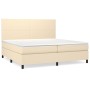 Cama box spring con colchón tela color crema 200x200 cm de vidaXL, Camas y somieres - Ref: Foro24-3141646, Precio: 618,54 €, ...