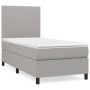 Cama box spring con colchón tela gris claro 100x200 cm de vidaXL, Camas y somieres - Ref: Foro24-3141593, Precio: 341,61 €, D...