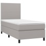 Cama box spring con colchón tela gris claro 100x200 cm de vidaXL, Camas y somieres - Ref: Foro24-3141593, Precio: 341,61 €, D...