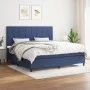 Box spring bed with blue fabric mattress 200x200 cm by vidaXL, Beds and slatted bases - Ref: Foro24-3141807, Price: 667,57 €,...