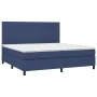 Box spring bed with blue fabric mattress 200x200 cm by vidaXL, Beds and slatted bases - Ref: Foro24-3141807, Price: 667,57 €,...