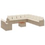 Set de sofás de jardín 12 pzas y cojines ratán sintético marrón