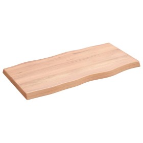Tablero mesa madera tratada borde natural marrón 80x40x(2-4) cm