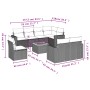 Set de sofás de jardín 9 pzas con cojines ratán sintético beige