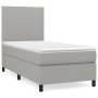 Cama box spring con colchón tela gris claro 90x190 cm de vidaXL, Camas y somieres - Ref: Foro24-3141577, Precio: 320,55 €, De...