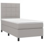 Box spring bed with light gray fabric mattress 90x190 cm by vidaXL, Beds and slatted bases - Ref: Foro24-3141737, Price: 321,...