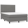 Box spring bed with dark gray fabric mattress 140x200 cm by vidaXL, Beds and slatted bases - Ref: Foro24-3141778, Price: 499,...