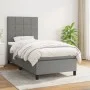 Box spring bed with dark gray fabric mattress 90x200 cm by vidaXL, Beds and slatted bases - Ref: Foro24-3141746, Price: 353,1...