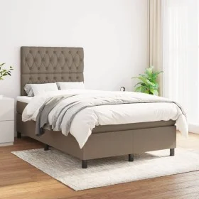 Box spring bed with taupe gray fabric mattress 120x200 cm by vidaXL, Beds and slatted bases - Ref: Foro24-3142005, Price: 410...