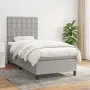 Box spring bed with light gray fabric mattress 90x190 cm by vidaXL, Beds and slatted bases - Ref: Foro24-3142057, Price: 328,...