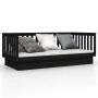 Solid black pine wood sofa bed 80x200 cm by vidaXL, Beds and slatted bases - Ref: Foro24-821563, Price: 149,02 €, Discount: %
