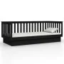 Solid black pine wood sofa bed 80x200 cm by vidaXL, Beds and slatted bases - Ref: Foro24-821563, Price: 149,02 €, Discount: %
