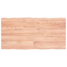 Tablero mesa madera tratada borde natural marrón 120x60x(2-4)cm