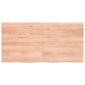 Tablero mesa madera tratada borde natural marrón 120x60x(2-4)cm