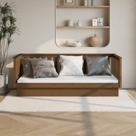 Honey brown solid pine wood sofa bed 80x200 cm by vidaXL, Beds and slatted bases - Ref: Foro24-821562, Price: 165,70 €, Disco...