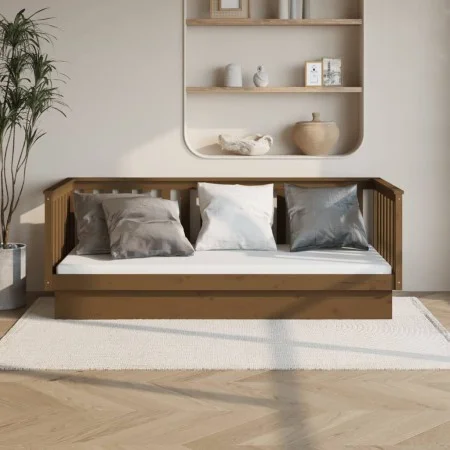 Honey brown solid pine wood sofa bed 80x200 cm by vidaXL, Beds and slatted bases - Ref: Foro24-821562, Price: 164,08 €, Disco...