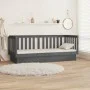 Gray solid pine wood sofa bed 90x190 cm by vidaXL, Beds and slatted bases - Ref: Foro24-821581, Price: 147,66 €, Discount: %