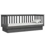 Gray solid pine wood sofa bed 90x190 cm by vidaXL, Beds and slatted bases - Ref: Foro24-821581, Price: 147,66 €, Discount: %