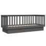 Gray solid pine wood sofa bed 90x190 cm by vidaXL, Beds and slatted bases - Ref: Foro24-821581, Price: 147,66 €, Discount: %