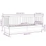 Gray solid pine wood sofa bed 90x190 cm by vidaXL, Beds and slatted bases - Ref: Foro24-821581, Price: 147,66 €, Discount: %