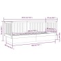 Sofá cama madera maciza de pino gris 90x190 cm