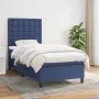 Box spring bed with blue fabric mattress 90x200 cm by vidaXL, Beds and slatted bases - Ref: Foro24-3142071, Price: 339,30 €, ...