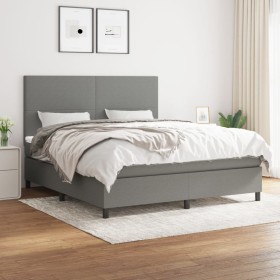 Box spring bed with dark gray fabric mattress 180x200 cm by vidaXL, Beds and slatted bases - Ref: Foro24-3141634, Price: 636,...
