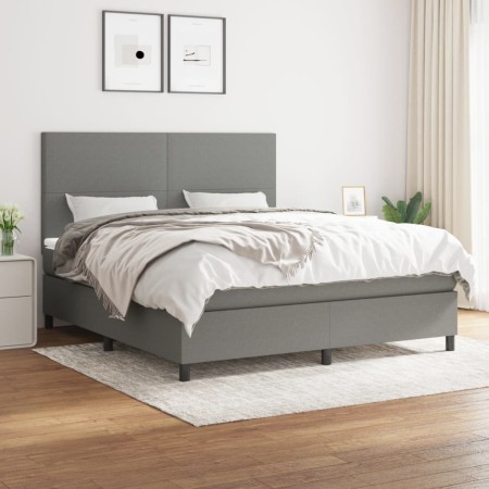 Box spring bed with dark gray fabric mattress 180x200 cm by vidaXL, Beds and slatted bases - Ref: Foro24-3141634, Price: 635,...