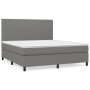 Box spring bed with dark gray fabric mattress 180x200 cm by vidaXL, Beds and slatted bases - Ref: Foro24-3141634, Price: 635,...