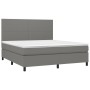 Box spring bed with dark gray fabric mattress 180x200 cm by vidaXL, Beds and slatted bases - Ref: Foro24-3141634, Price: 635,...