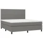 Box spring bed with dark gray fabric mattress 180x200 cm by vidaXL, Beds and slatted bases - Ref: Foro24-3141634, Price: 623,...