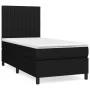 Box spring bed with black fabric mattress 90x190 cm by vidaXL, Beds and slatted bases - Ref: Foro24-3141899, Price: 300,43 €,...