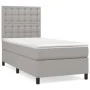 Box spring bed with light gray fabric mattress 90x200 cm by vidaXL, Beds and slatted bases - Ref: Foro24-3142065, Price: 323,...