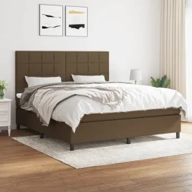 Box spring bed with dark brown fabric mattress 180x200 cm by vidaXL, Beds and slatted bases - Ref: Foro24-3141796, Price: 599...