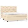 Cama box spring con colchón tela color crema 160x200 cm de vidaXL, Camas y somieres - Ref: Foro24-3142030, Precio: 628,70 €, ...