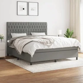 Box spring bed with dark gray fabric mattress 180x200 cm by vidaXL, Beds and slatted bases - Ref: Foro24-3142034, Price: 646,...