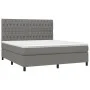 Box spring bed with dark gray fabric mattress 180x200 cm by vidaXL, Beds and slatted bases - Ref: Foro24-3142034, Price: 646,...