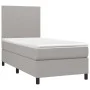 Box spring bed with light gray fabric mattress 80x200 cm by vidaXL, Beds and slatted bases - Ref: Foro24-3141569, Price: 294,...