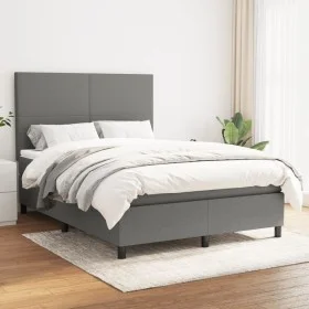 Box spring bed with dark gray fabric mattress 140x190 cm by vidaXL, Beds and slatted bases - Ref: Foro24-3141610, Price: 549,...