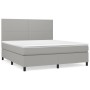 Box spring bed with light gray fabric mattress 180x200 cm by vidaXL, Beds and slatted bases - Ref: Foro24-3141633, Price: 599...
